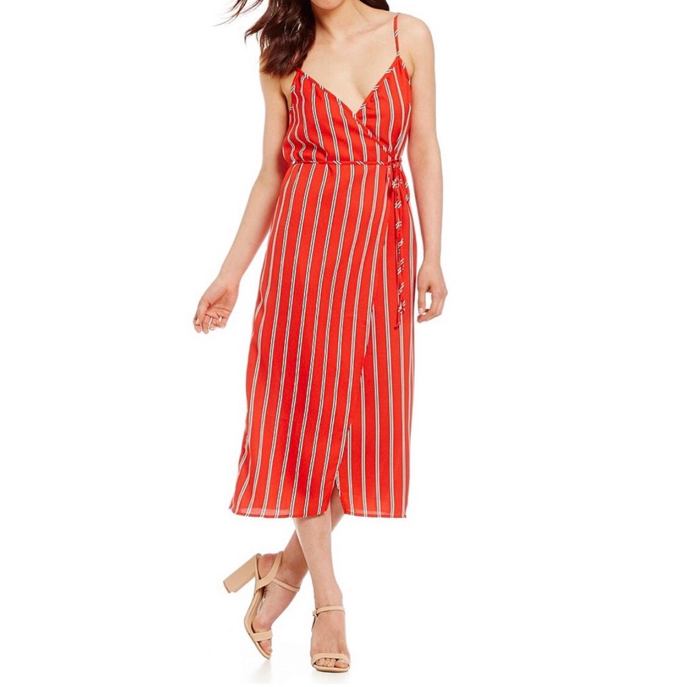 Wayf Red Wrap Dress